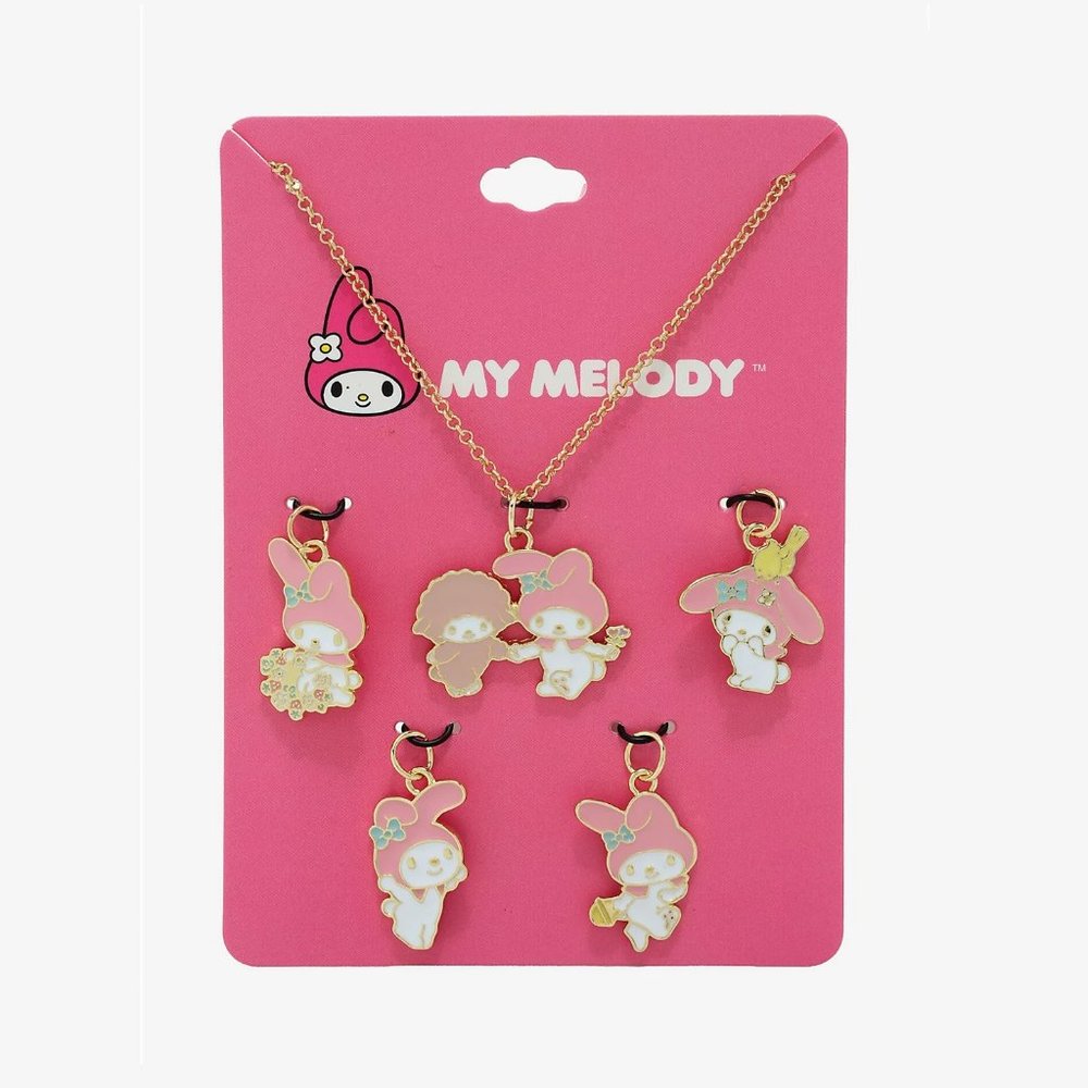 Sanrio My Melody Kawaii Cute 5x Charm Necklace